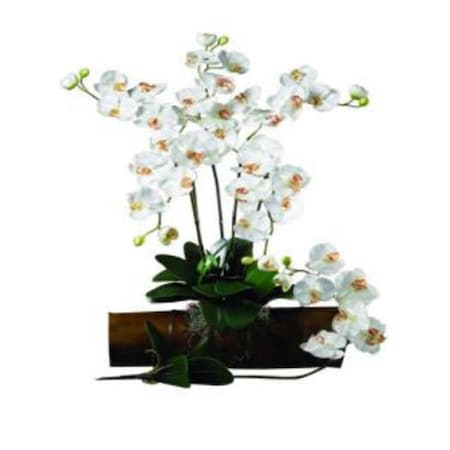 Nearly Natural 31.5 in. H Cream Phalaenopsis Stem, PK12 2044-CR-12